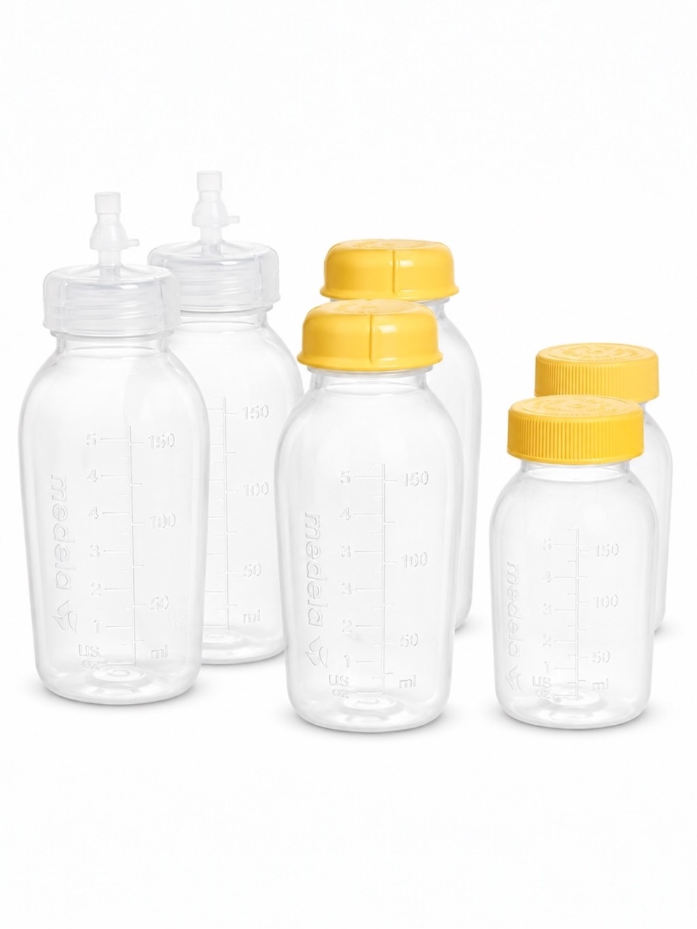 Medela Breast Milk Freezer & Storage Bottle Lot 6pc 8oz 4oz 250ml 150ml